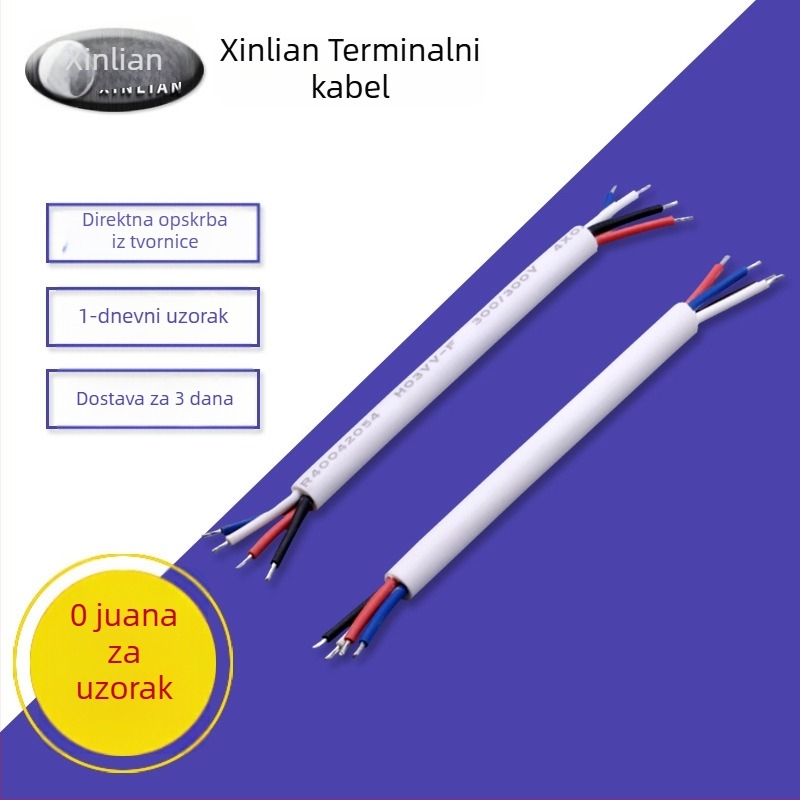 Bijeli H03VV-F napojni kabel, 4×0,5 mm², kabel za povezivanje s punionicom