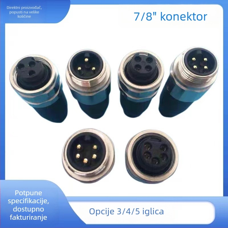 7/8 konektor, avionski utikač M23, 3-polin, 4-polin i 5-polin, M22 konektor senzora serva, utikač napajanja modula