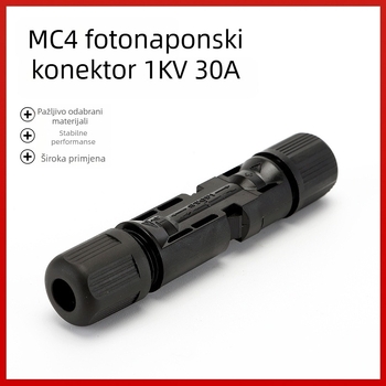 MC4 fotonaponski konektor, vodootporan za solarne panele, 1 kV 30 A, muški i ženski konektor