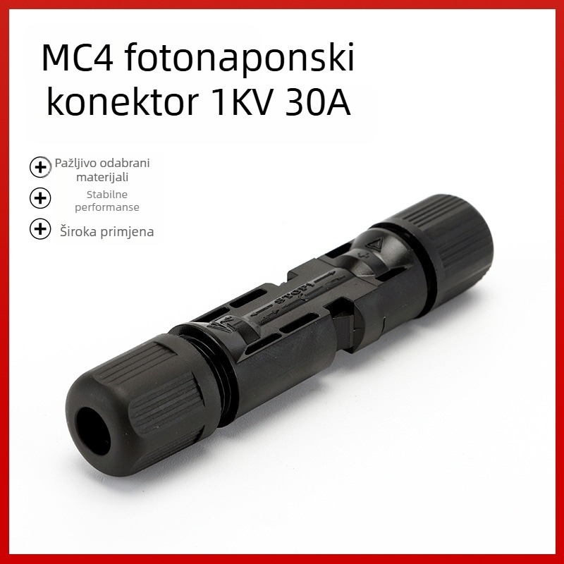 MC4 fotonaponski konektor, vodootporan za solarne panele, 1 kV 30 A, muški i ženski konektor