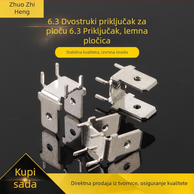 6,3 mm duplex PCB pozicionirajuće umetke s PVC zavarenim terminalima i metalnim muško/ženskim konektorima nestandardnog tipa