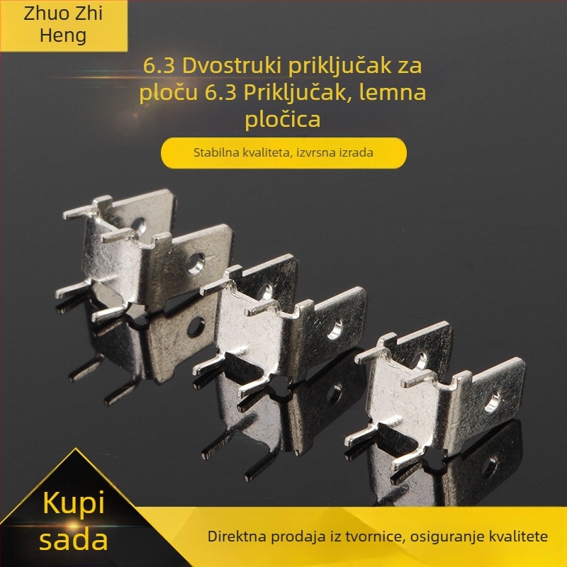 6,3 mm duplex PCB pozicionirajuće umetke s PVC zavarenim terminalima i metalnim muško/ženskim konektorima nestandardnog tipa