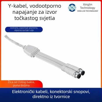 LED napajajući kabel Y tipa, vodootporan M12 4-pinski konektor