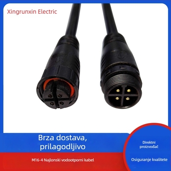 M16-4 najlonski 4-žilni vodootporni konektor, muško-ženski spoj za kabel solarne energije
