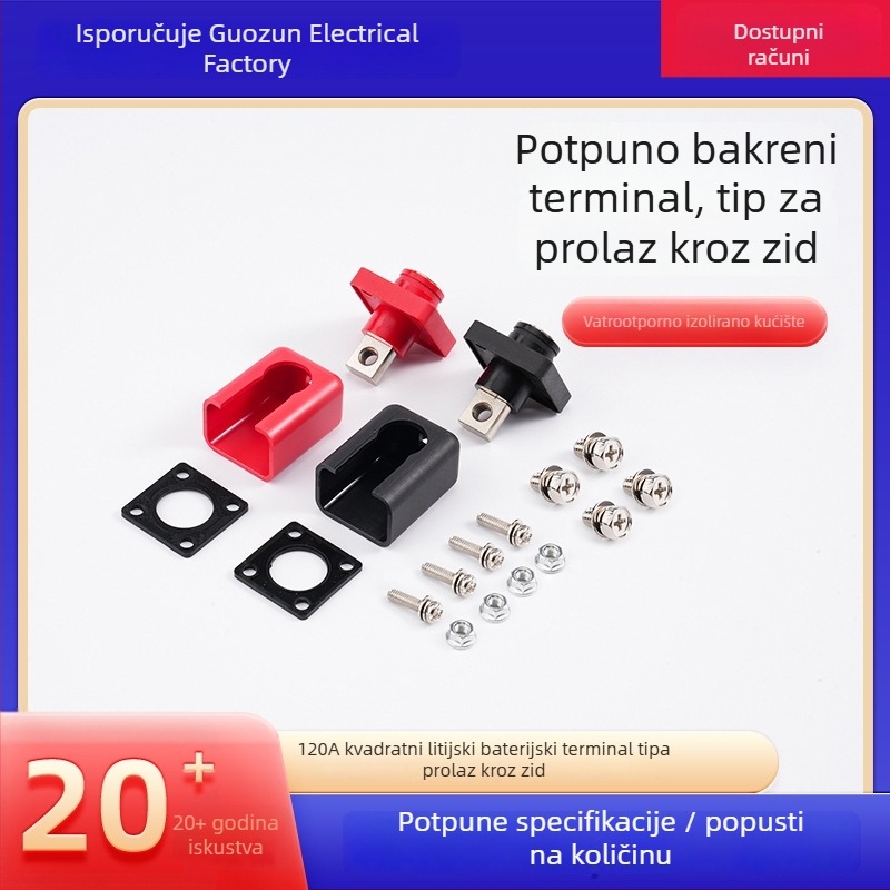 Fotovoltni konektor visokog protoka kroz zid, terminal za pohranu energije 120A–400A