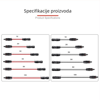 TÜV certificirani fotonaponski produžni kabel PV1-F 4 mm² MC4 kabel za solarne ploče