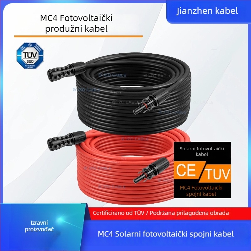 TÜV certificirani fotonaponski produžni kabel PV1-F 4 mm² MC4 kabel za solarne ploče