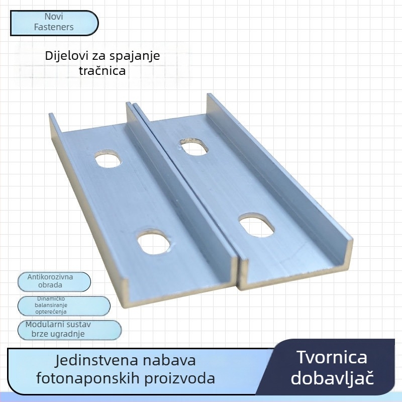 Spojnica za tračnicu za solarne panele, pocinčani aluminijski profil