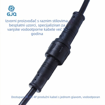 M12 vodootporan kabelski snop sa 5 vodiča za konektor fotonaponskog panela, vodootporni muški i ženski utikač