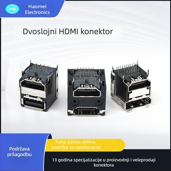 Prilagođeni D-Sub konektor, dvostruko laminirani USB i HDMI, DP 90° konektor za ploču