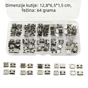 Type-C ženski USB SMT utičnica, USB 3.1, 4-pin, 10 tipova, 100 komada