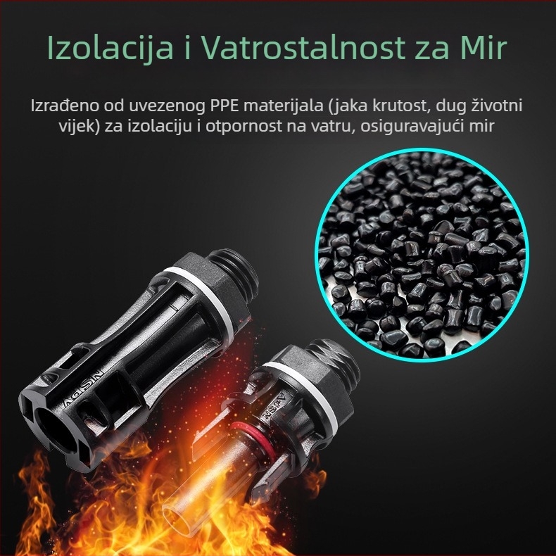 Fotovoltnički konektor, završni konektor ploče invertora, brzi spoj, muški i ženski, kompatibilan s MC4