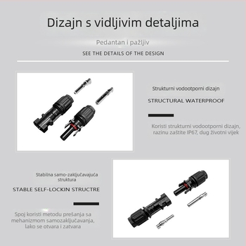 MC4-kompatibilan brzi spojnik za fotonaponske module, IP67 vodootporan spojnik za kabel solarnog modula