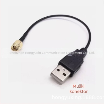 RG174 SMA muški i ženski USB koaksijalni kabel adapter za podatke, duljina 20 cm