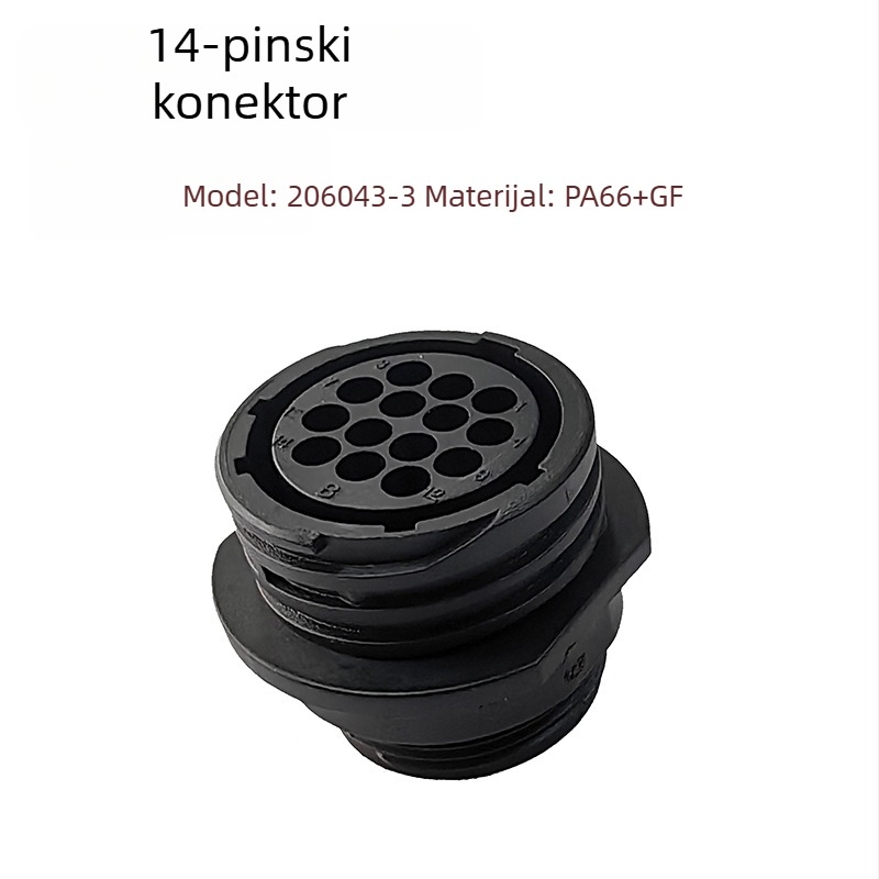 Model 206043-3 Ženski avionski konektor s 14 pinova