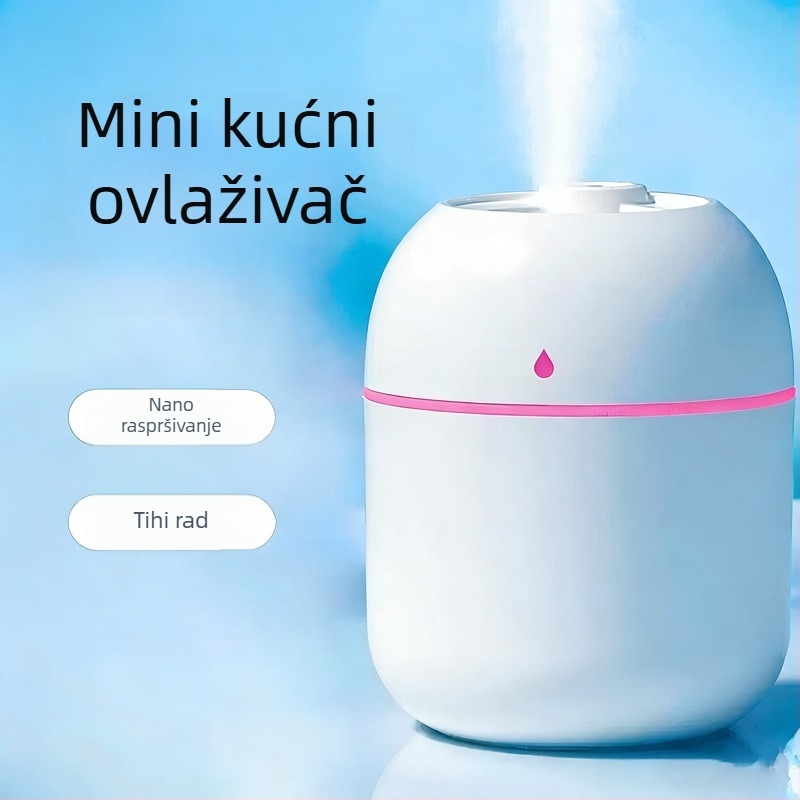 Prenosivi ovlaživač zraka i difuzor aromaterapije za stol, dom i automobil — mini vodena magla s tri izlaza