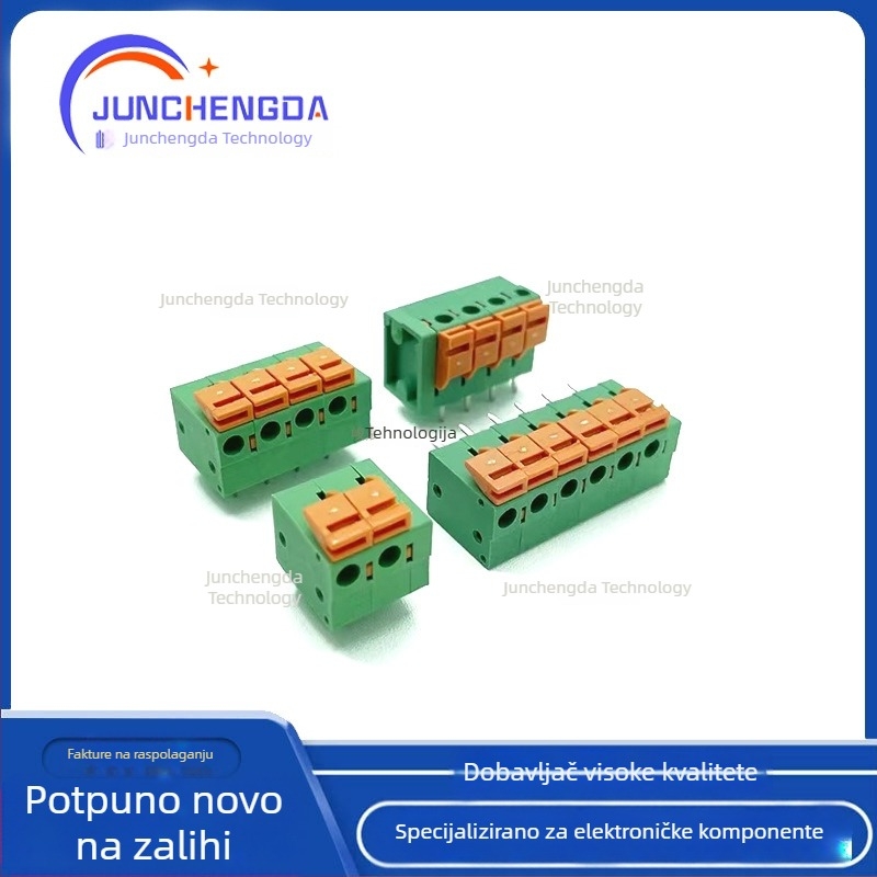 KF142V/R-5,08 mm 2P-12P Ravne/zakrivljene igle, opružni push-in terminacijski blok bez vijaka