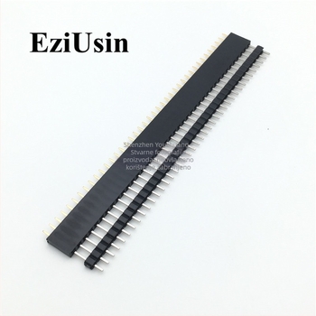 2,54 mm razmak, 1×40-pin jednoredni pin uz odgovarajući ženski header, pakiranje 10 kom