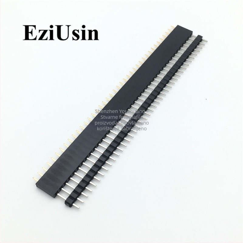 2,54 mm razmak, 1×40-pin jednoredni pin uz odgovarajući ženski header, pakiranje 10 kom