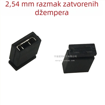 2,54 mm šarene otvorene jumper kapice, 2000 komada u paketu, crvena žuta plava zelena crna, za pin konektore
