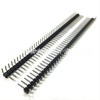40-pinski muški header, jednoslojni red, razmak 2,54 mm, 90° savijeni pinovi (1x40)