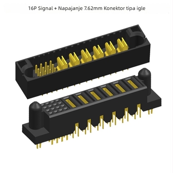 7,62 mm napajanje +16-pinski signalni visokoučitani konektor ploča-ploča, ženski