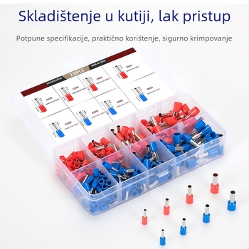 VE Set hladnog presovanja terminala za prekidače i utičnice, bakreni terminali tubularnog tipa, 230 kom., 1,5–6 mm², u kutiji
