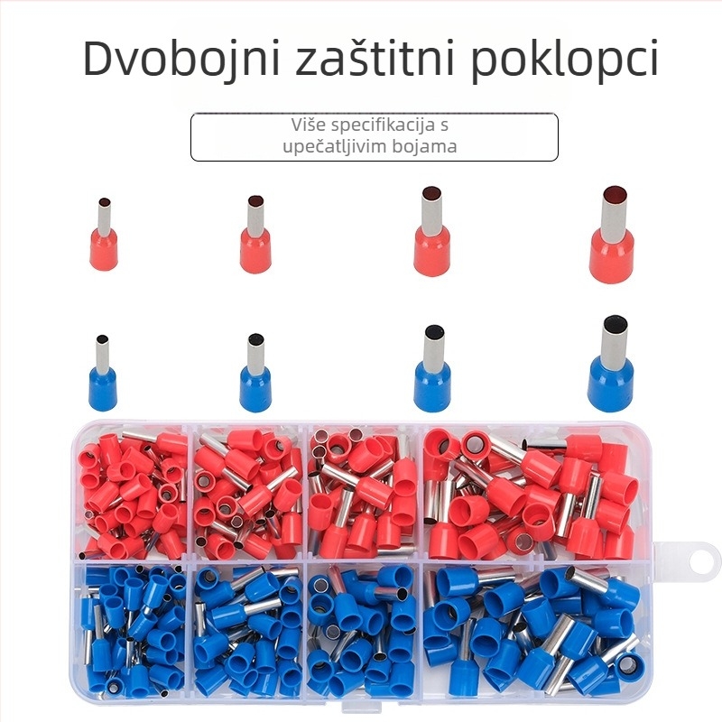 VE Set hladnog presovanja terminala za prekidače i utičnice, bakreni terminali tubularnog tipa, 230 kom., 1,5–6 mm², u kutiji