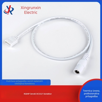 RGB4P ženski na DC5521 ženski konektor kabel za LED traku, 410 mm, bez lemljenja