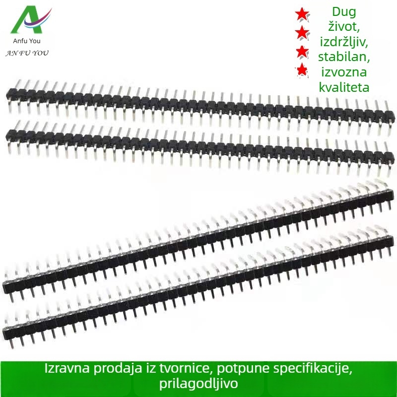 2,54 mm savijeni pin header, 1×40P i 2×40P, pozlaćeni bakar