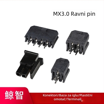 MX3.0 2x2P ravni pin konektor, 180°, dvostruki red, za kabel-kabel i ploča-ploča
