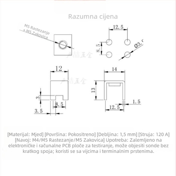 PCB-39M5 Rivet Nut Terminal, ojačan PCB welding terminal i kućište ploče
