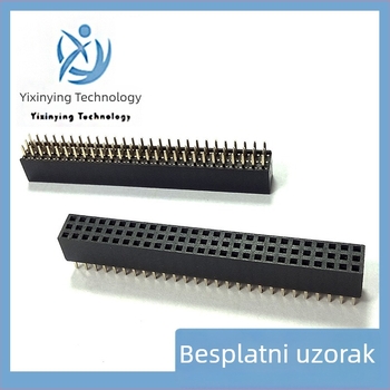 PCB pin header, dvostruka red, 2,54 mm razmak, pravilan, plastično kućište