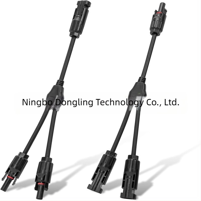 Y-tip MC4 solarni fotovoltni konektor, 1000V, 30A, 4-žilni plosnati PV kabel adapter za solarne ploče