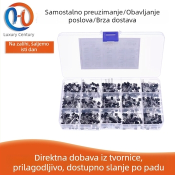 Luxury Century 600 TO-92 tranzistori set: 15 tipova, po 40 komada, u kutiji s 15 odjeljaka