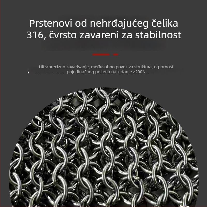 Rukavi otporni na rezanje s prstenastim zaštitnim rukavicama od nehrđajućeg čelika za zaštitu ruke (za klanje i šivanje)