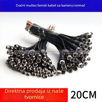 GX12 avionski konektor za kameru s krajnjim kabelom, 4-žilni konektor, za poluprikolicu