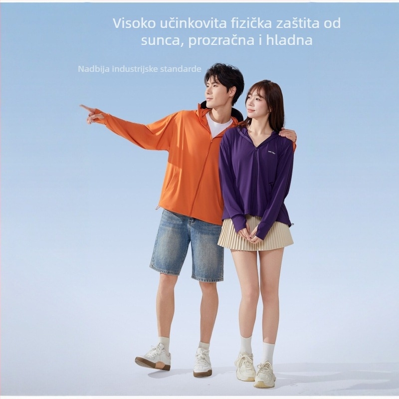 Ženski sivi UV-zaštitni top, lagan i prozračan za ljeto, uski kroj