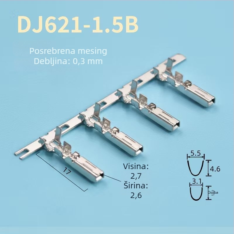 DJ621-1.5B DJ611-1.5B automobilski terminalni konektor za kabelski snop, 1 pol, muški i ženski