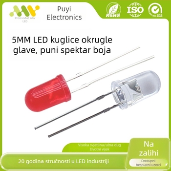 LED perle s okruglom glavom promjera 5 mm, bijela svjetlost