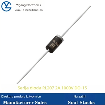 Nova ultra-brza ispravljačka dioda RL207, RL257 2A/2.5A 1000V DO-15