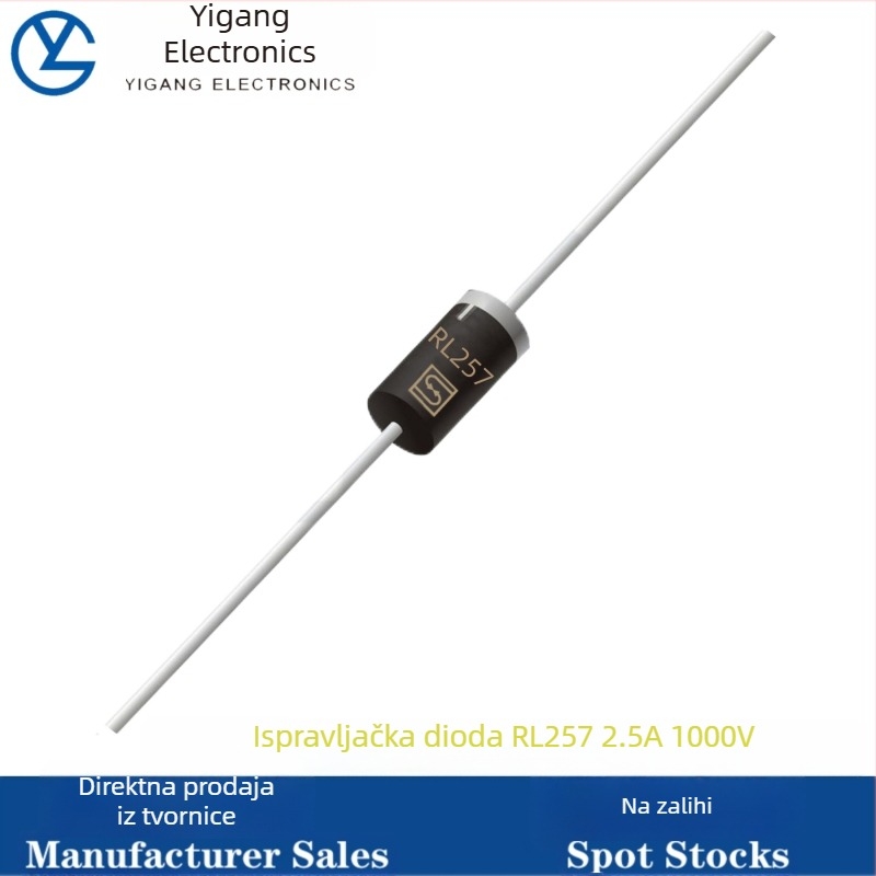 Nova ultra-brza ispravljačka dioda RL207, RL257 2A/2.5A 1000V DO-15