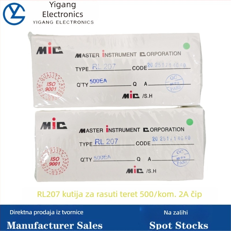 Nova ultra-brza ispravljačka dioda RL207, RL257 2A/2.5A 1000V DO-15