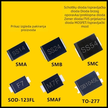 SS510L SMB površinski montirana Schottky dioda, niska VF, nizak pad napona, SMB/DO-214AA pakiranje