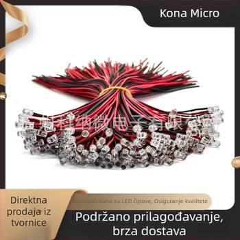 Crveni LED indikator s kabelom, 5 mm LED zrno