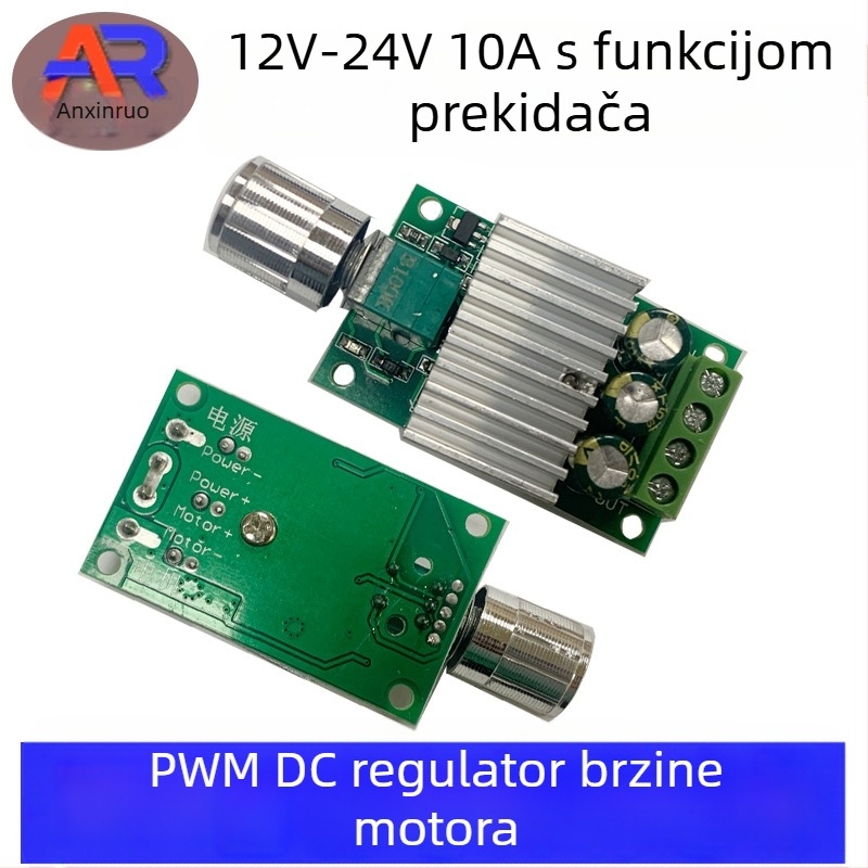 PWM regulator brzine DC motora, 12–24V, 10A visoke snage sa čipom 1210BK