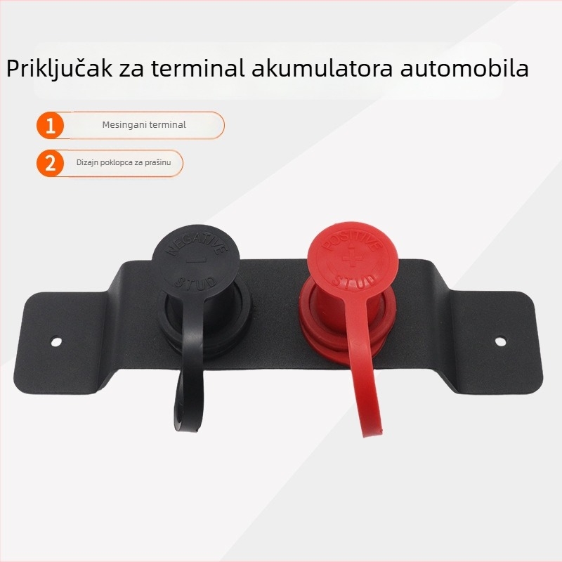 Mosazni baterijski terminal za automobil s nosačem, pozitivi i negativni priključci za daljinsko punjenje