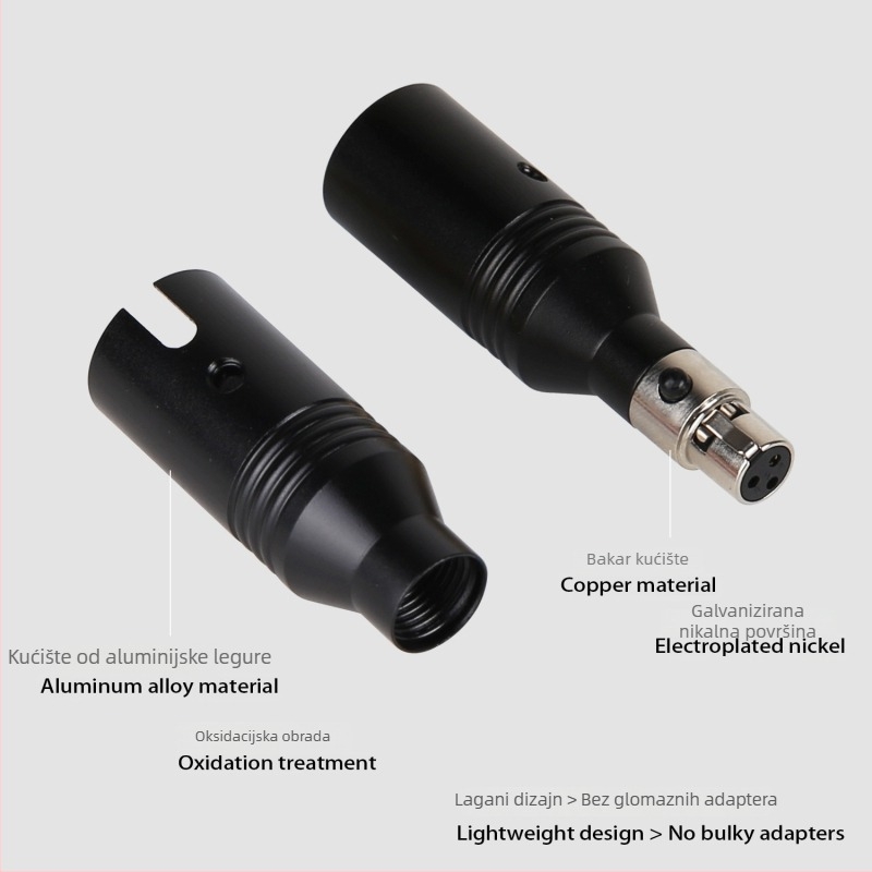 Pozlaćeni XLR muški adapter Q9 SDI na BNC ženski koaksijalni audio pretvarač