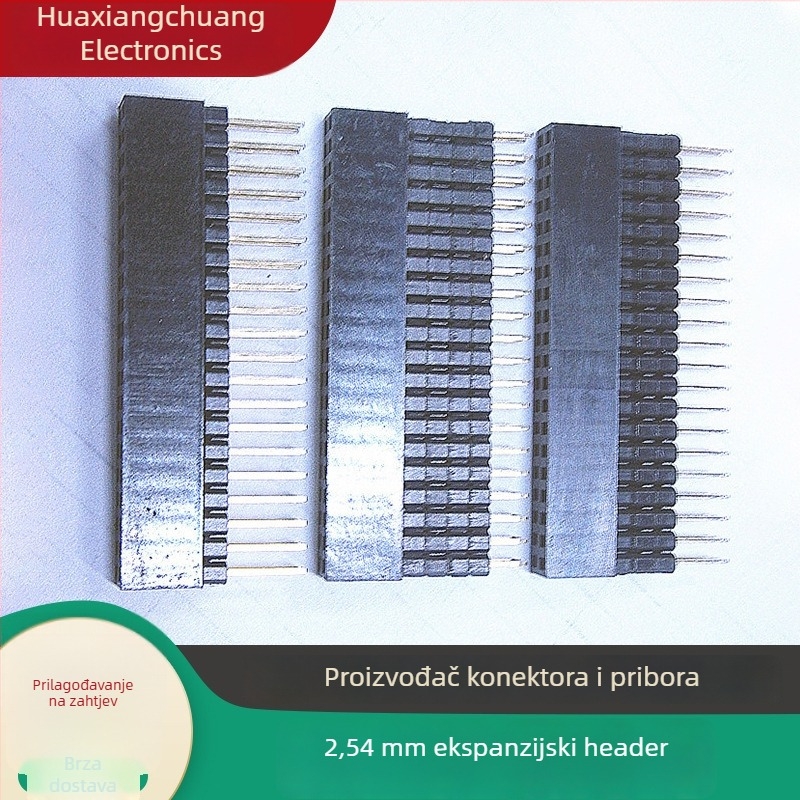PC104 ženski utor s proširenjem, 2,54 mm, plastično kućište, dvostruki red četvrtastih pinova