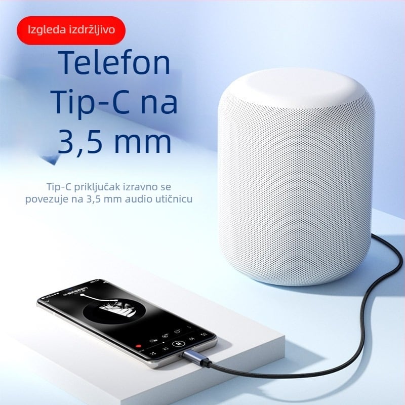 Type-C na 3,5 mm digitalni audio kabel za auto zvučnike, slušalice, telefon i prijenosno računalo